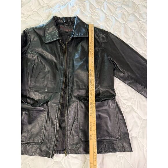 Vintage Phase Two Leather Jacket Mens Extra Large‎ Black Pockets Full Zip Lining - Picture 4 of 12